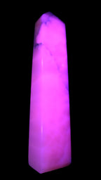 Huge Mangano Calcite obelisk 389*67*77mm 4020g in UV light - 
 Rocks and Things Store