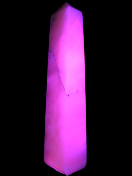 Huge Mangano Calcite obelisk 389*67*77mm 4020g in UV light - 
 Rocks and Things Store