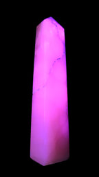 Huge Mangano Calcite obelisk 389*67*77mm 4020g in UV light - 
 Rocks and Things Store