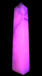 Huge Mangano Calcite obelisk 389*67*77mm 4020g in UV light - 
 Rocks and Things Store