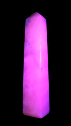 Huge Mangano Calcite obelisk 389*67*77mm 4020g in UV light - 
 Rocks and Things Store