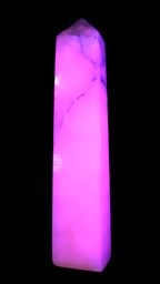 Huge Mangano Calcite obelisk 389*67*77mm 4020g in UV light - 
 Rocks and Things Store