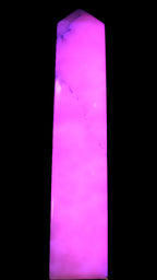 Huge Mangano Calcite obelisk 389*67*77mm 4020g in UV light - 
 Rocks and Things Store