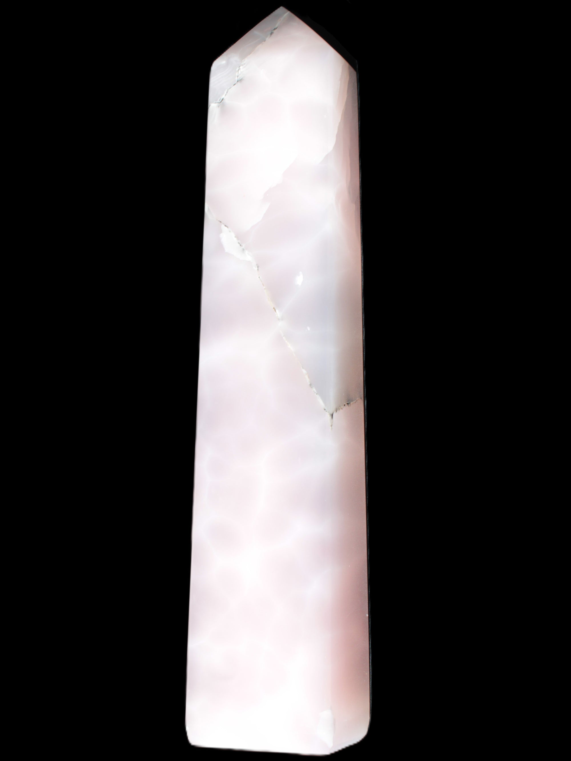 Huge Mangano Calcite obelisk 389*67*77mm 4020g in sunlight - 
 Rocks and Things Store
