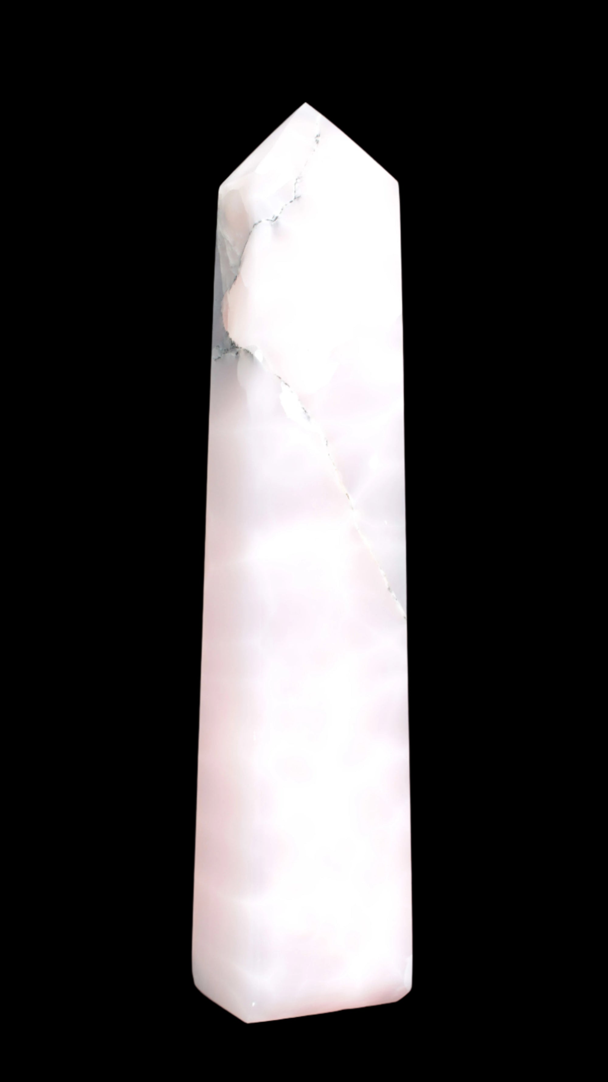Huge Mangano Calcite obelisk 389*67*77mm 4020g in sunlight - 
 Rocks and Things Store