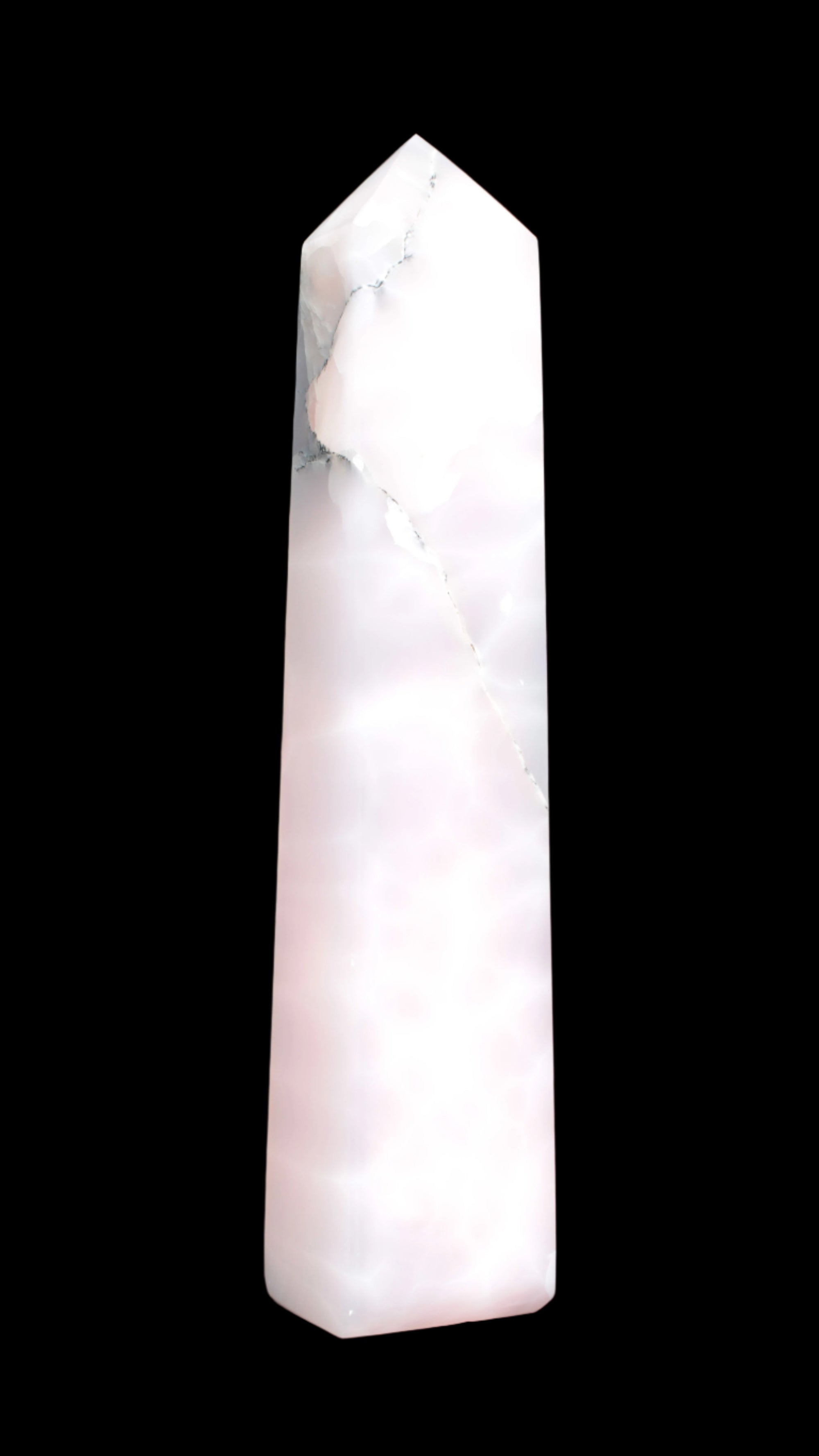 Huge Mangano Calcite obelisk 389*67*77mm 4020g in sunlight - 
 Rocks and Things Store