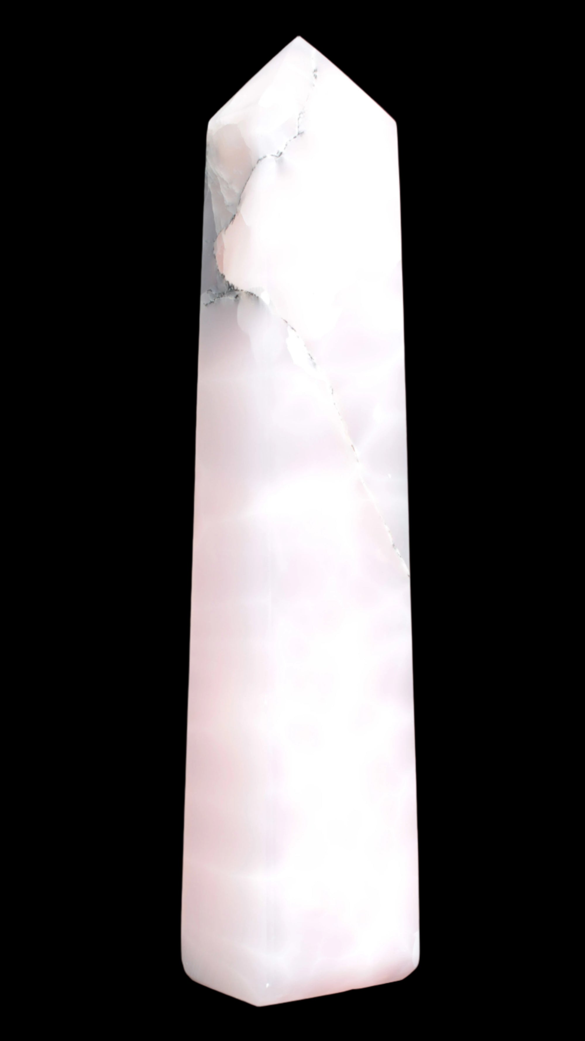 Huge Mangano Calcite obelisk 389*67*77mm 4020g in sunlight - 
 Rocks and Things Store