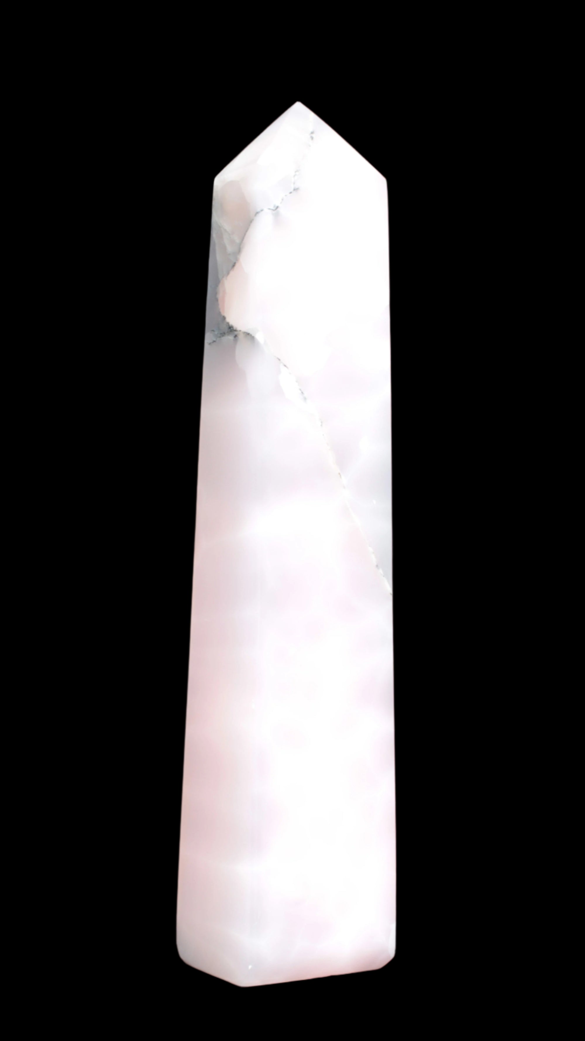 Huge Mangano Calcite obelisk 389*67*77mm 4020g in sunlight - 
 Rocks and Things Store