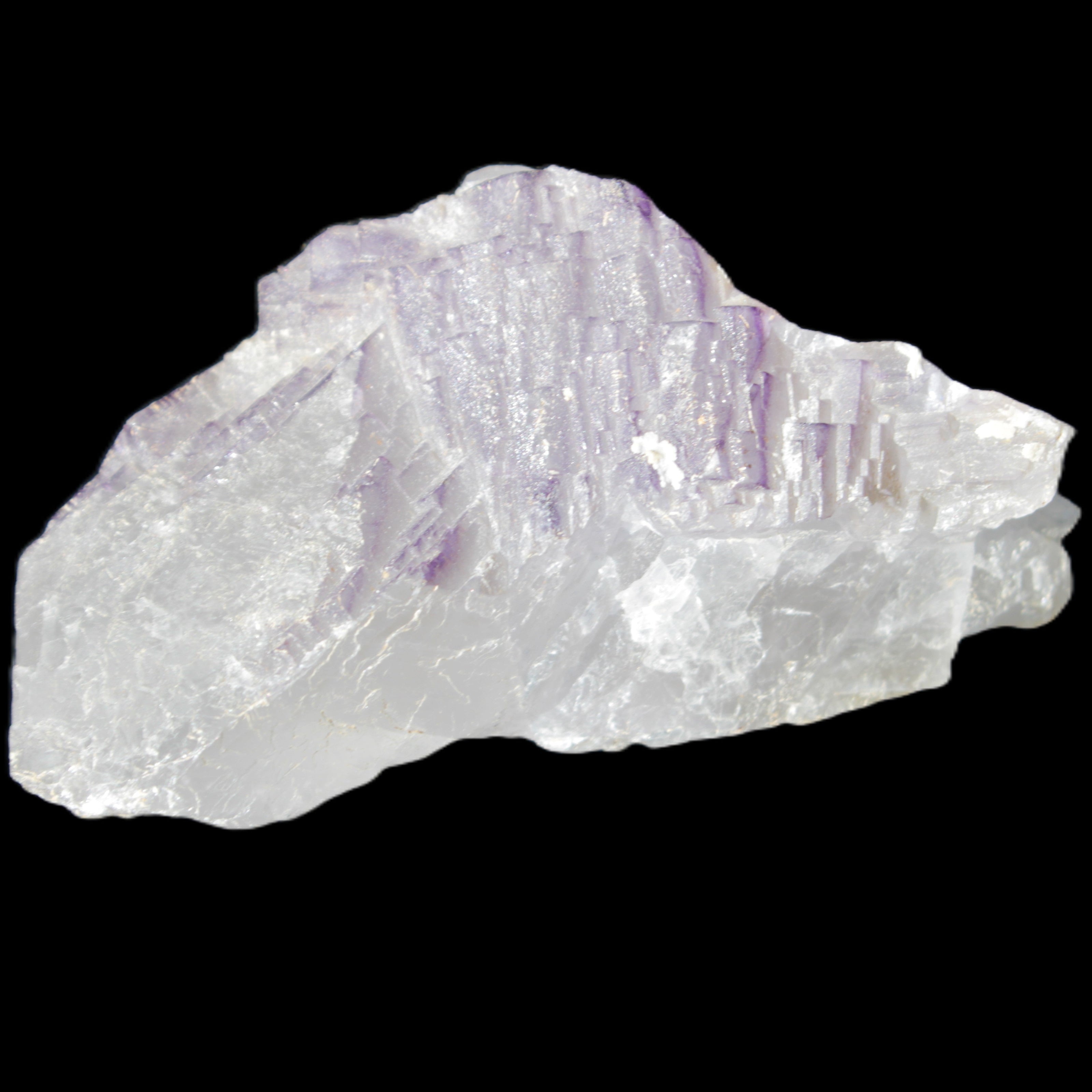 Clear with Purple Fluorite cluster 92*45*42mm 216.8g in sunlight - Rocks and Things Store