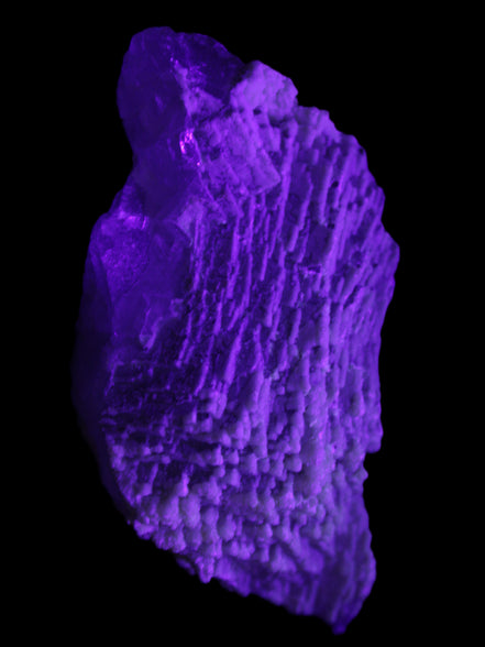 Clear Fluorite cluster 159*113*57mm 920.5g in UV light - Rocks and Things Store