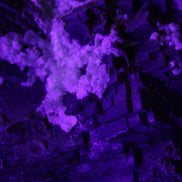 Complex stepped Fluorite cluster 173*141*85mm 2772g in UV light - Rocks and Things Store