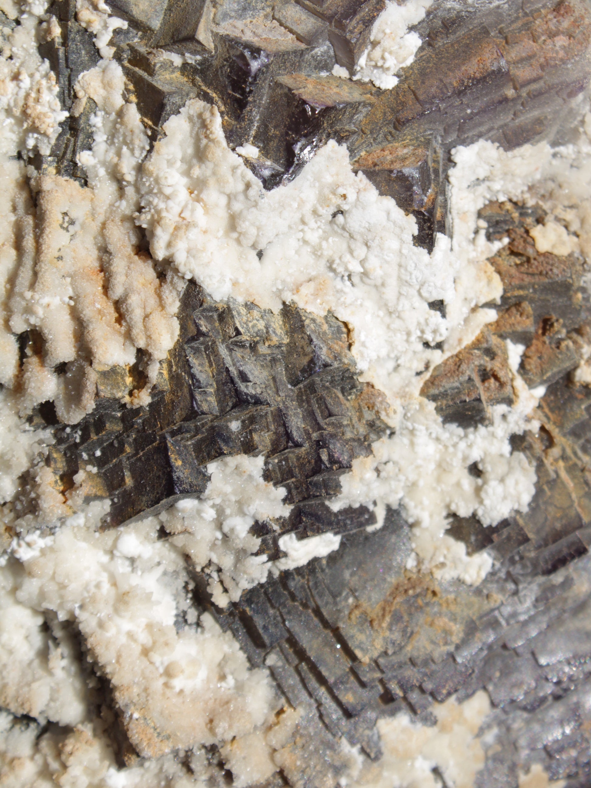 Complex stepped Fluorite cluster 173*141*85mm 2772g in sunlight - Rocks and Things Store