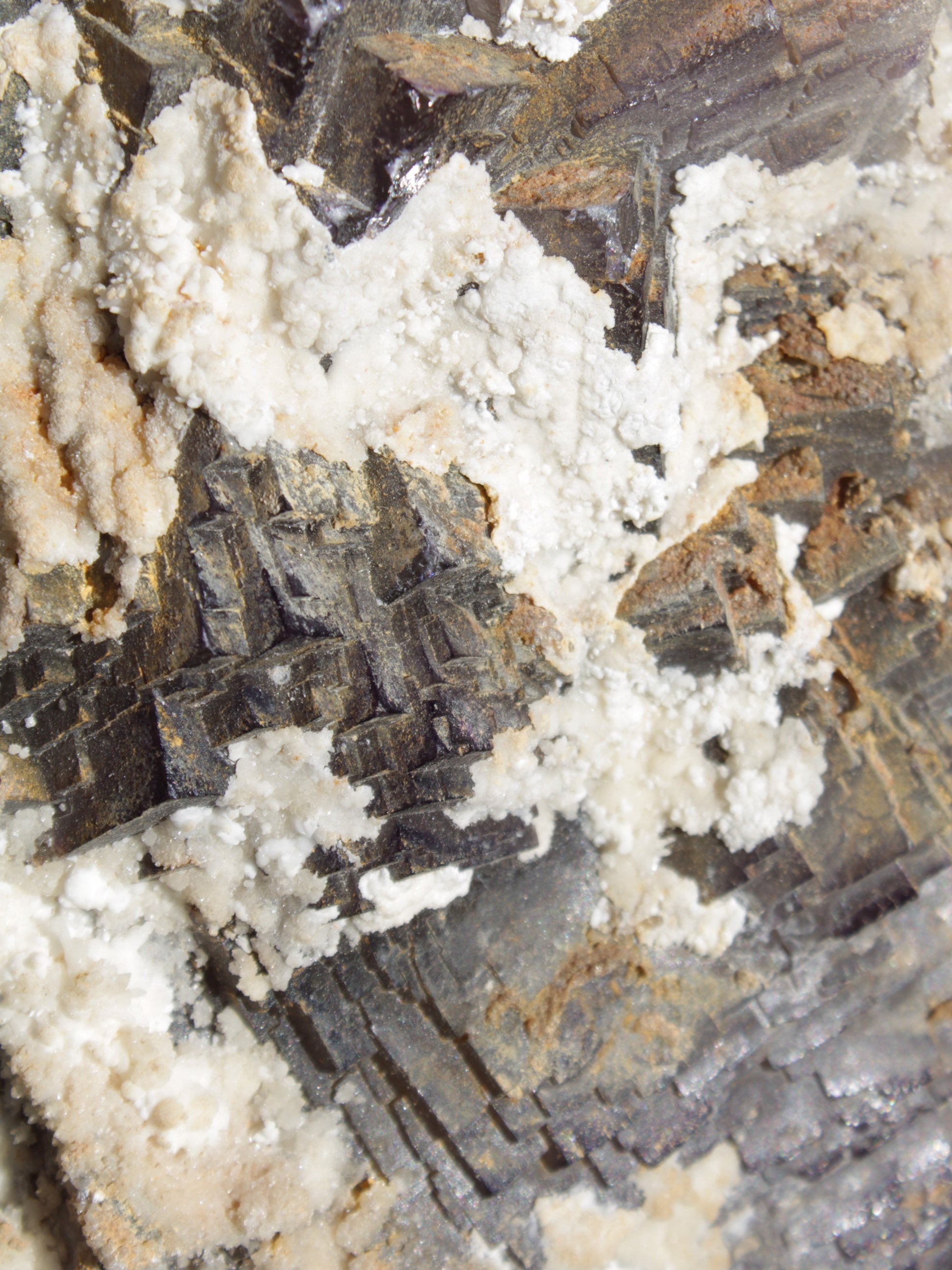 Complex stepped Fluorite cluster 173*141*85mm 2772g in sunlight - Rocks and Things Store