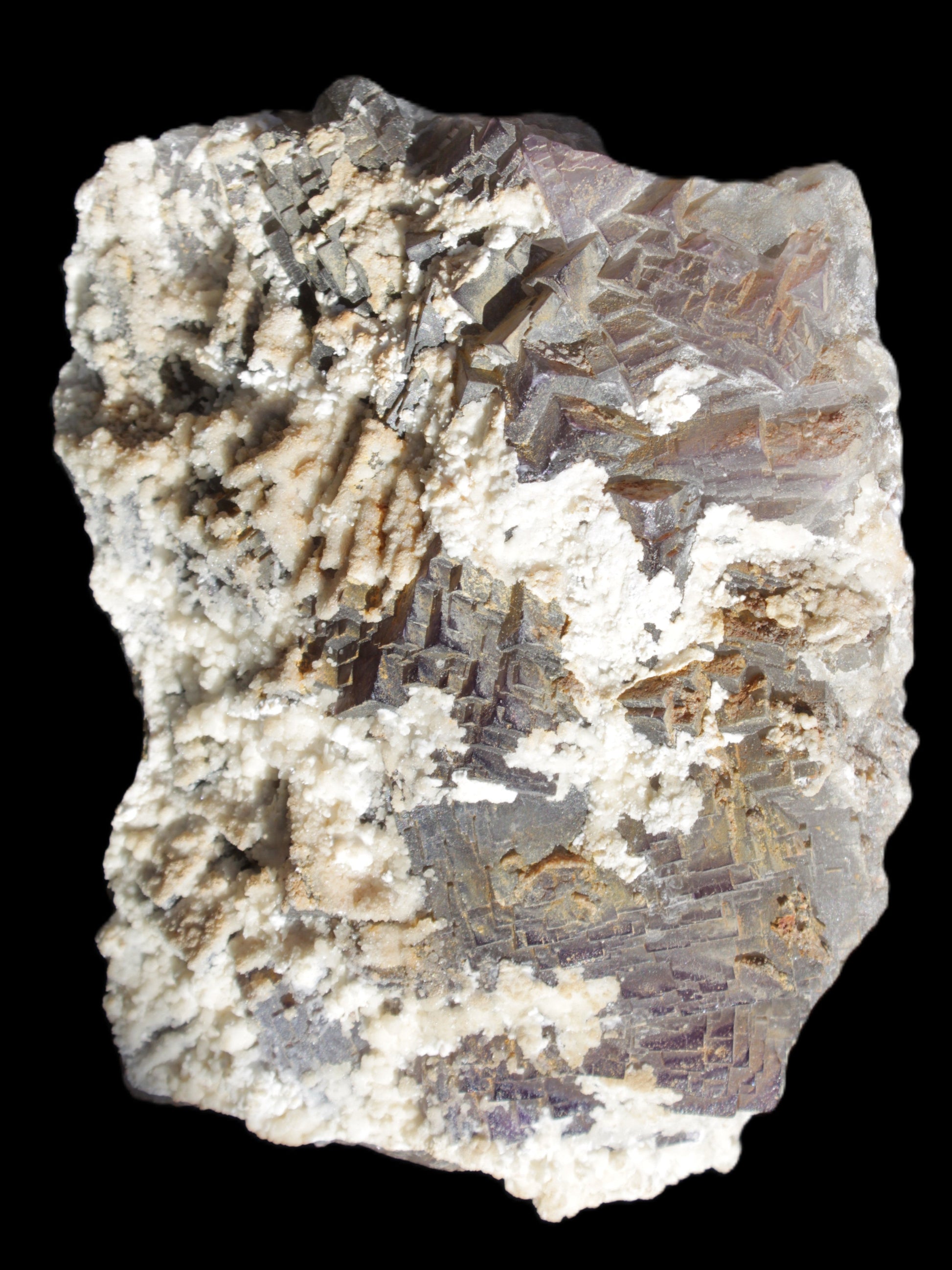 Complex stepped Fluorite cluster 173*141*85mm 2772g in sunlight - Rocks and Things Store