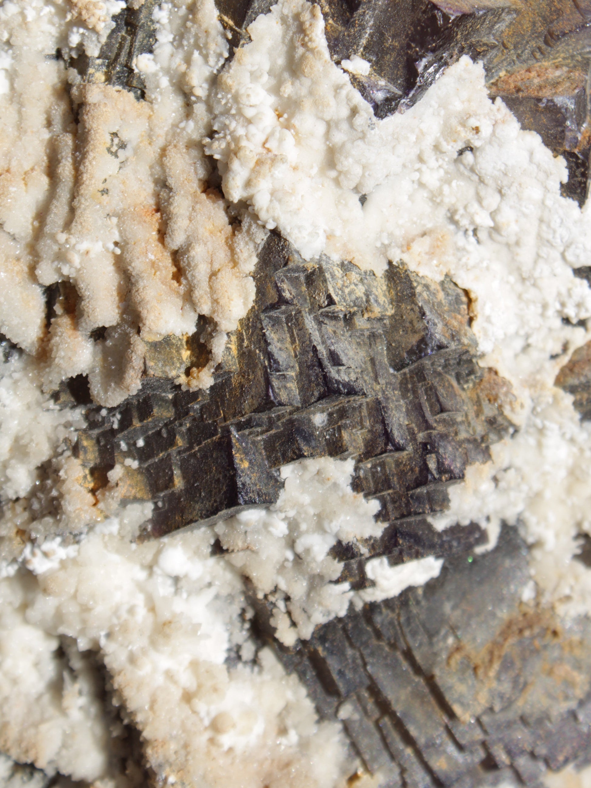 Complex stepped Fluorite cluster 173*141*85mm 2772g in sunlight - Rocks and Things Store