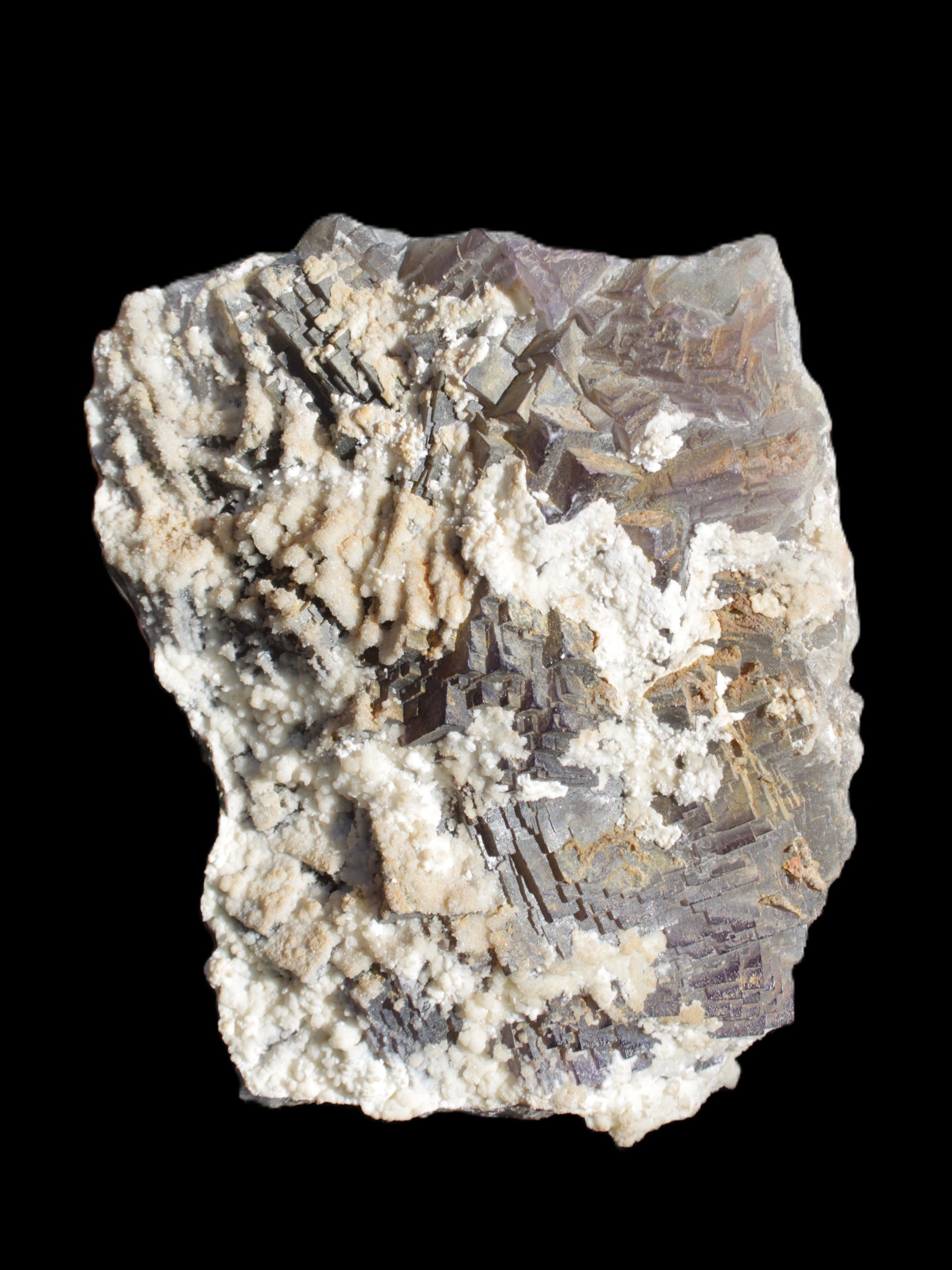 Complex stepped Fluorite cluster 173*141*85mm 2772g in sunlight - Rocks and Things Store