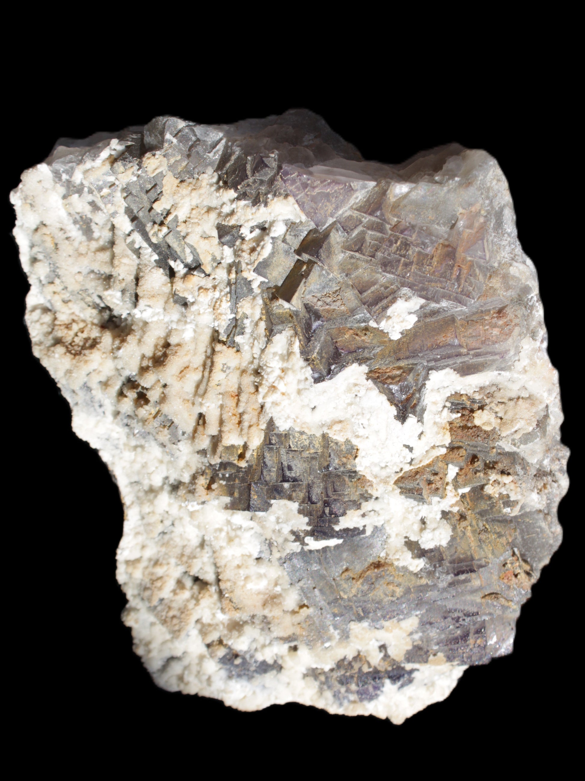 Complex stepped Fluorite cluster 173*141*85mm 2772g in sunlight - Rocks and Things Store