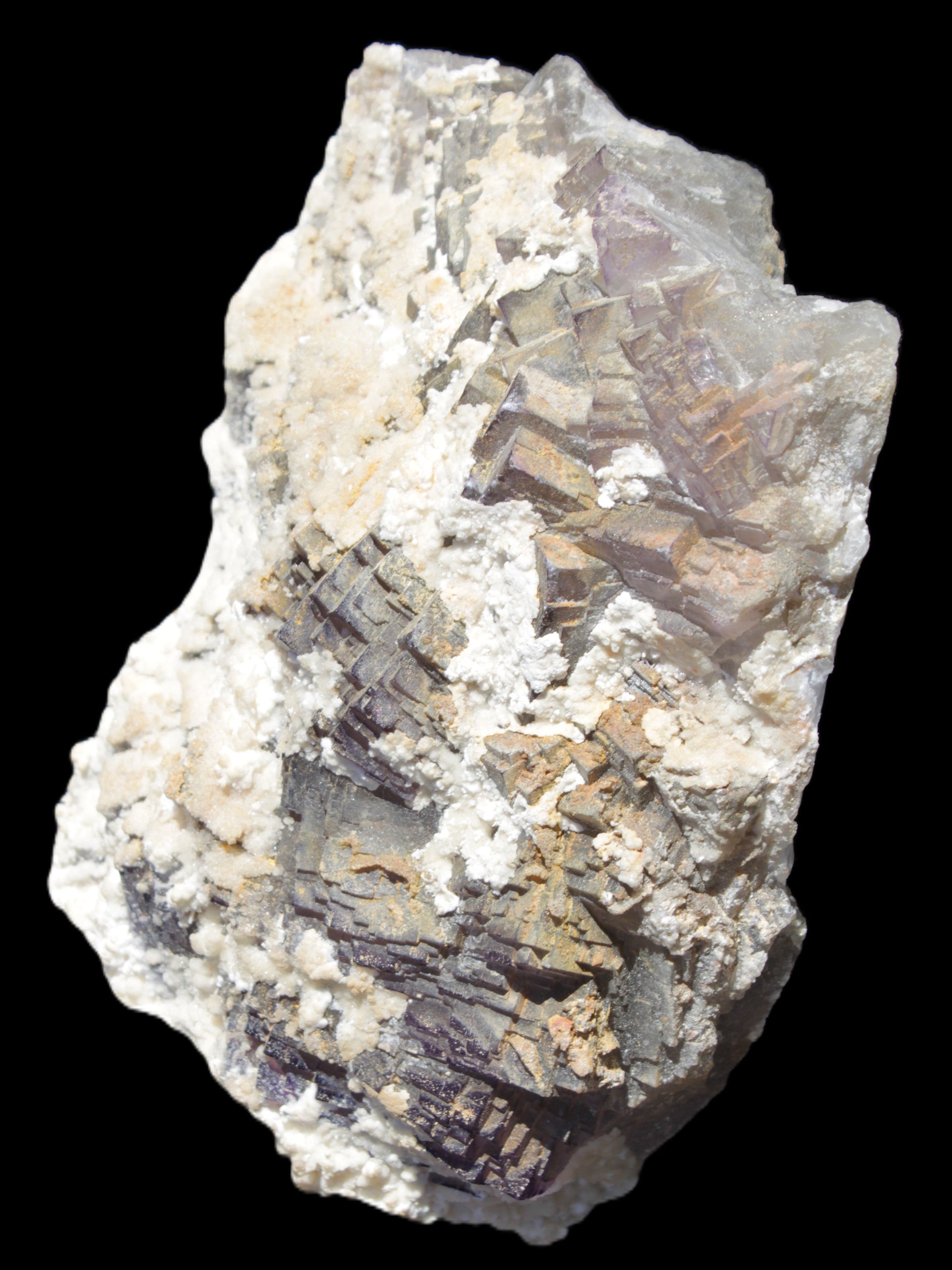 Complex stepped Fluorite cluster 173*141*85mm 2772g in sunlight - Rocks and Things Store