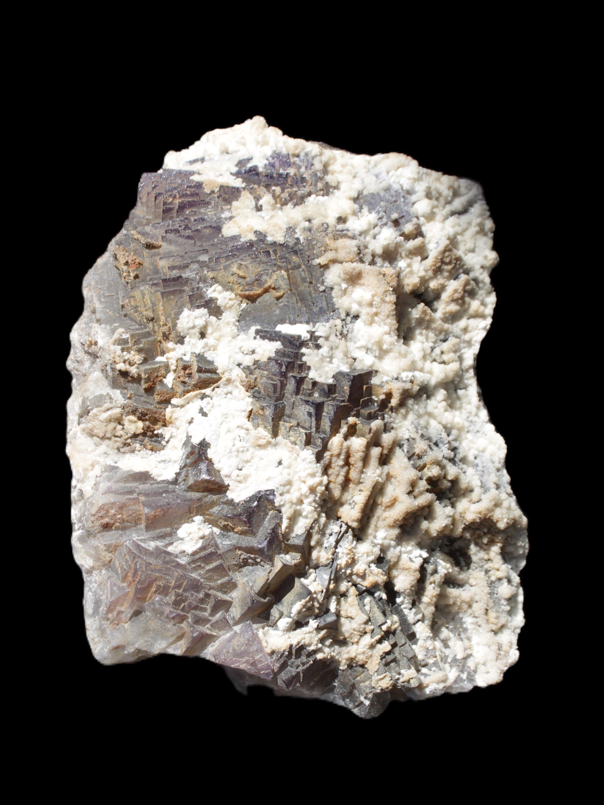 Complex stepped Fluorite cluster 173*141*85mm 2772g in sunlight - Rocks and Things Store