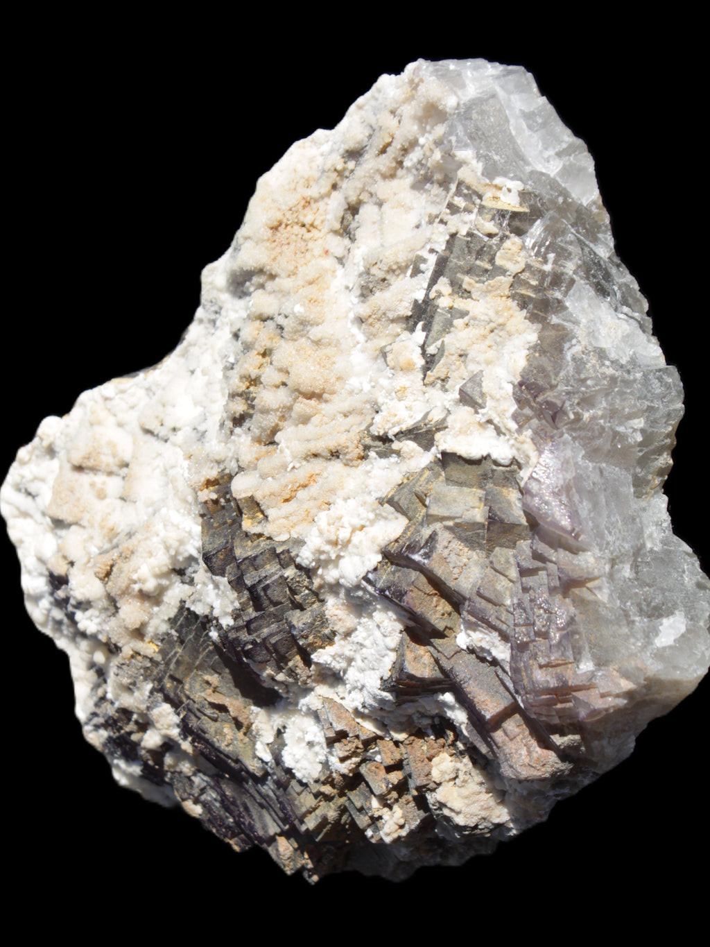 Complex stepped Fluorite cluster 173*141*85mm 2772g in sunlight - Rocks and Things Store