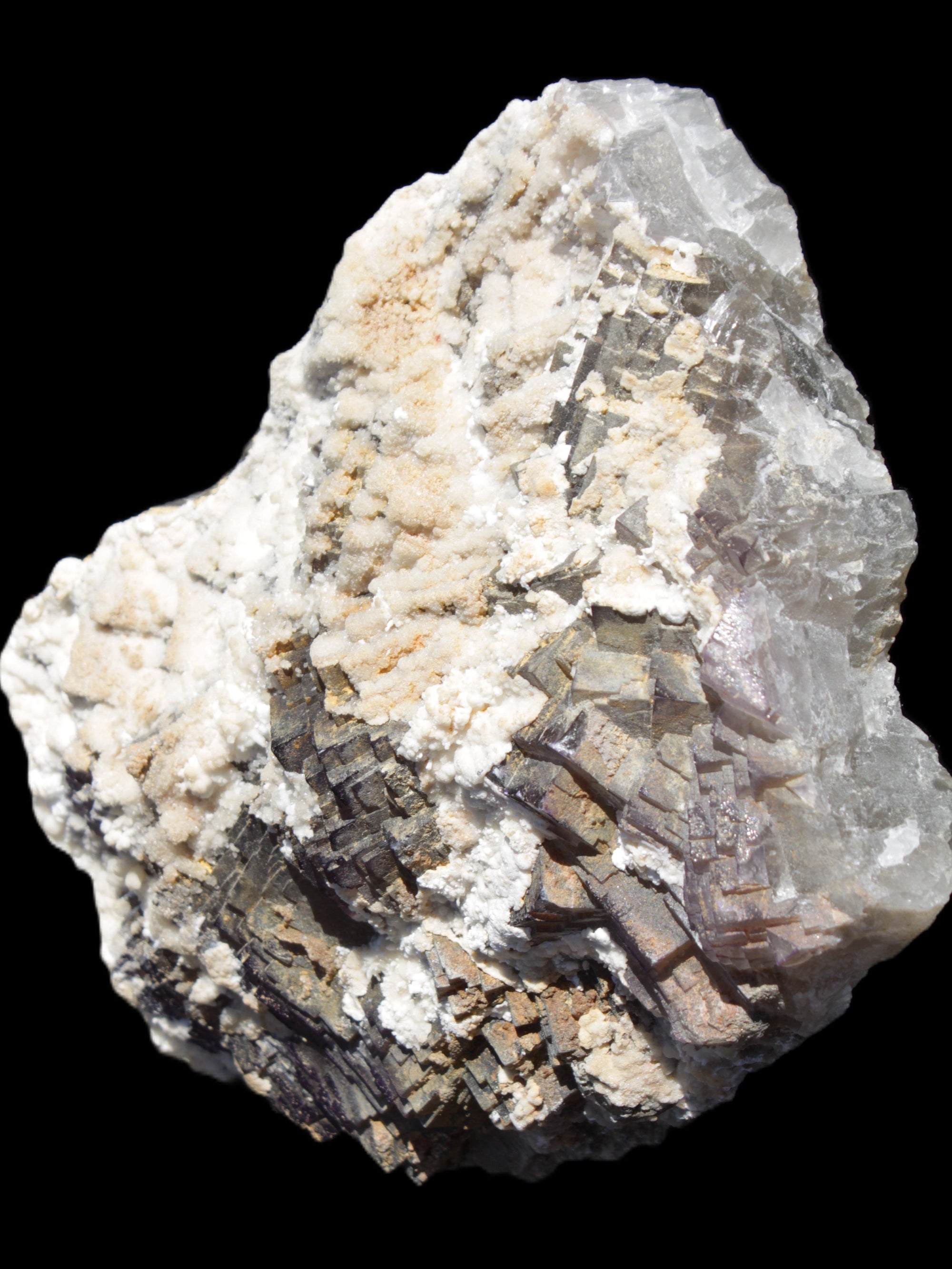 Complex stepped Fluorite cluster 173*141*85mm 2772g in sunlight - Rocks and Things Store