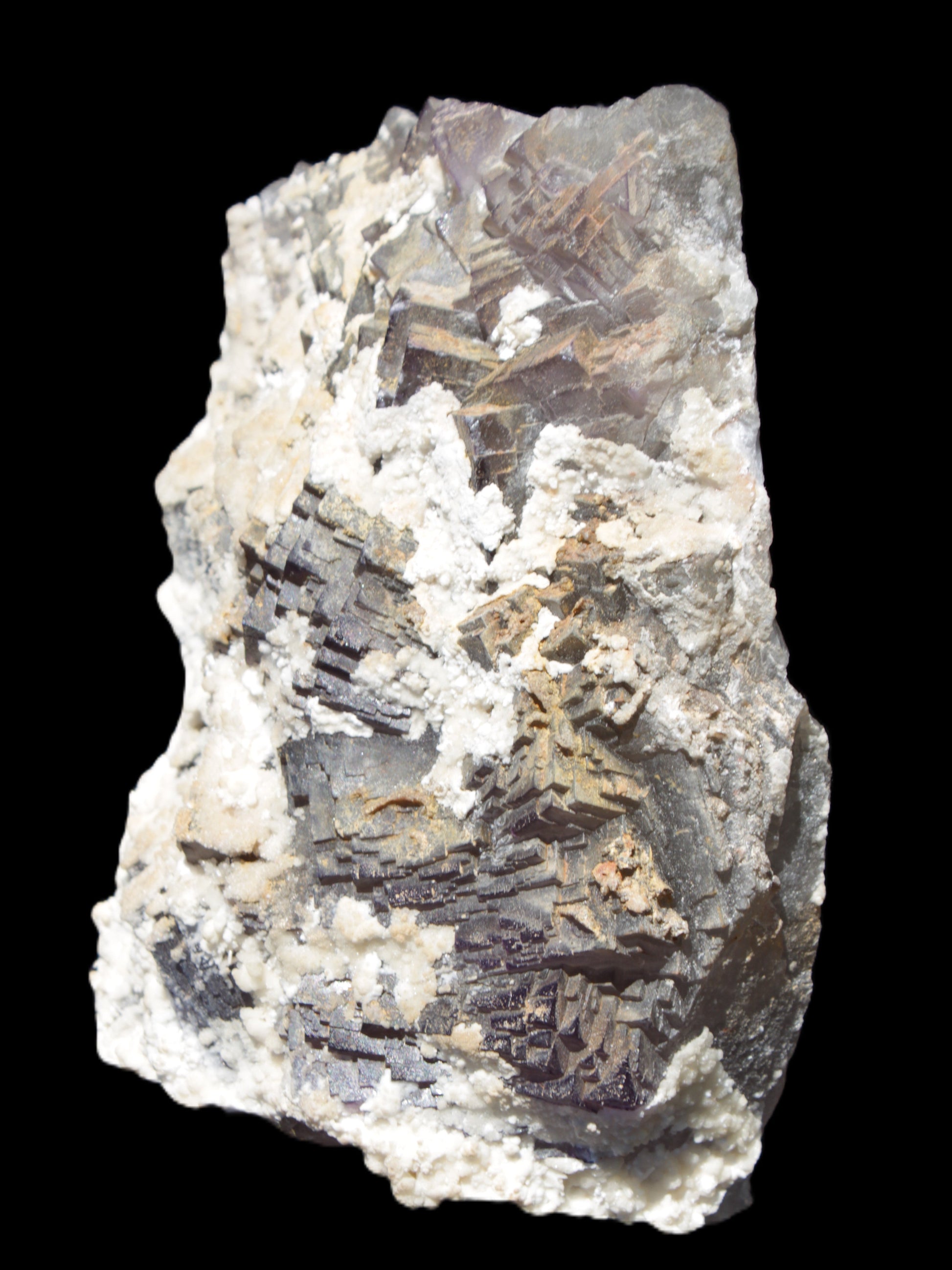 Complex stepped Fluorite cluster 173*141*85mm 2772g in sunlight - Rocks and Things Store