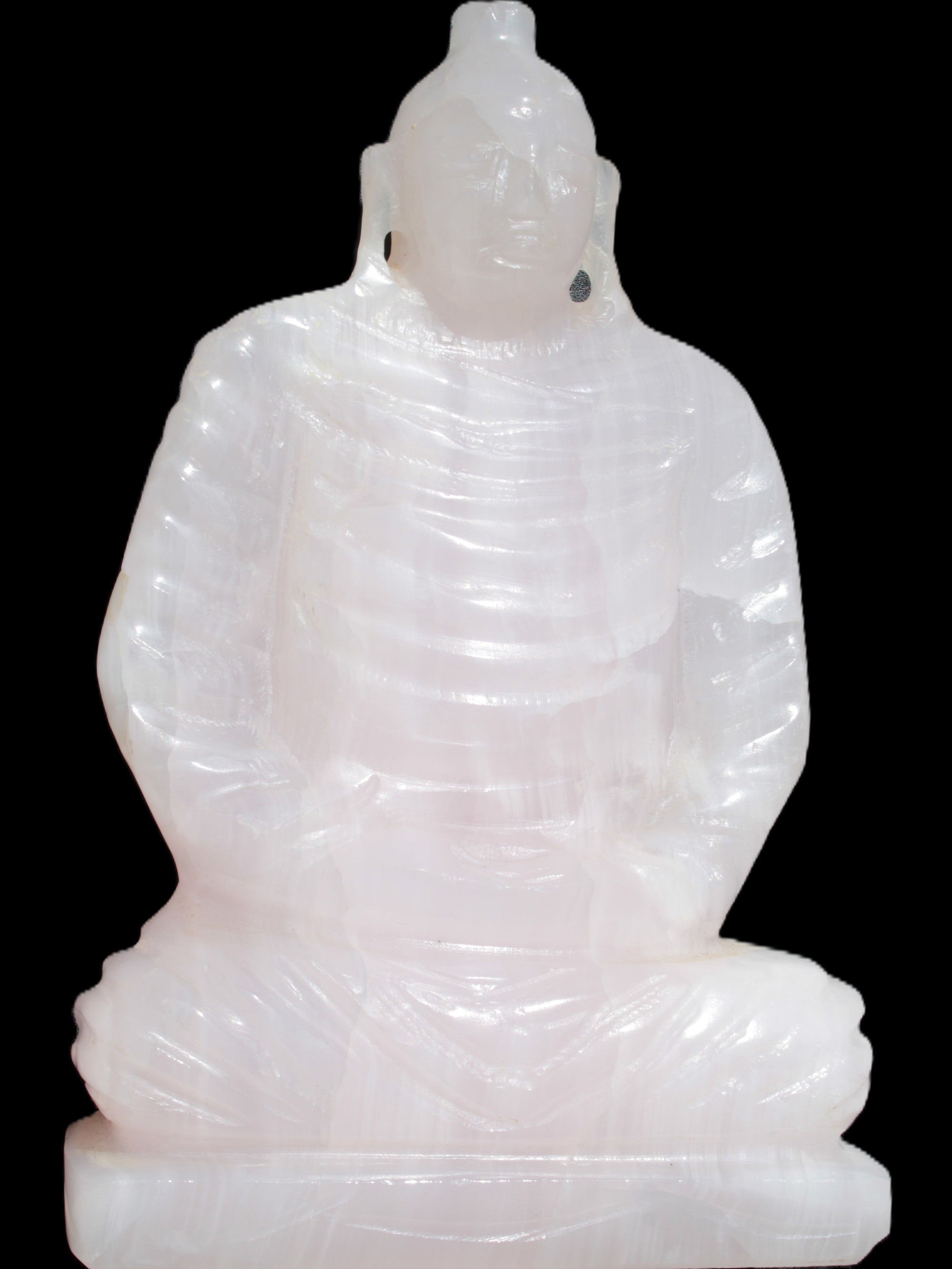 Mangano Calcite hand-carved Buddha statue 52*79*241mm 3285g Rocks and Things Store