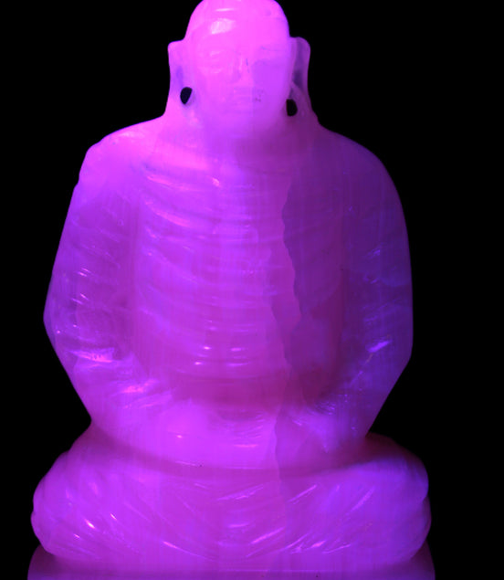 Mangano Calcite hand-carved Buddha statue 52*79*241mm 3285g Rocks and Things Store