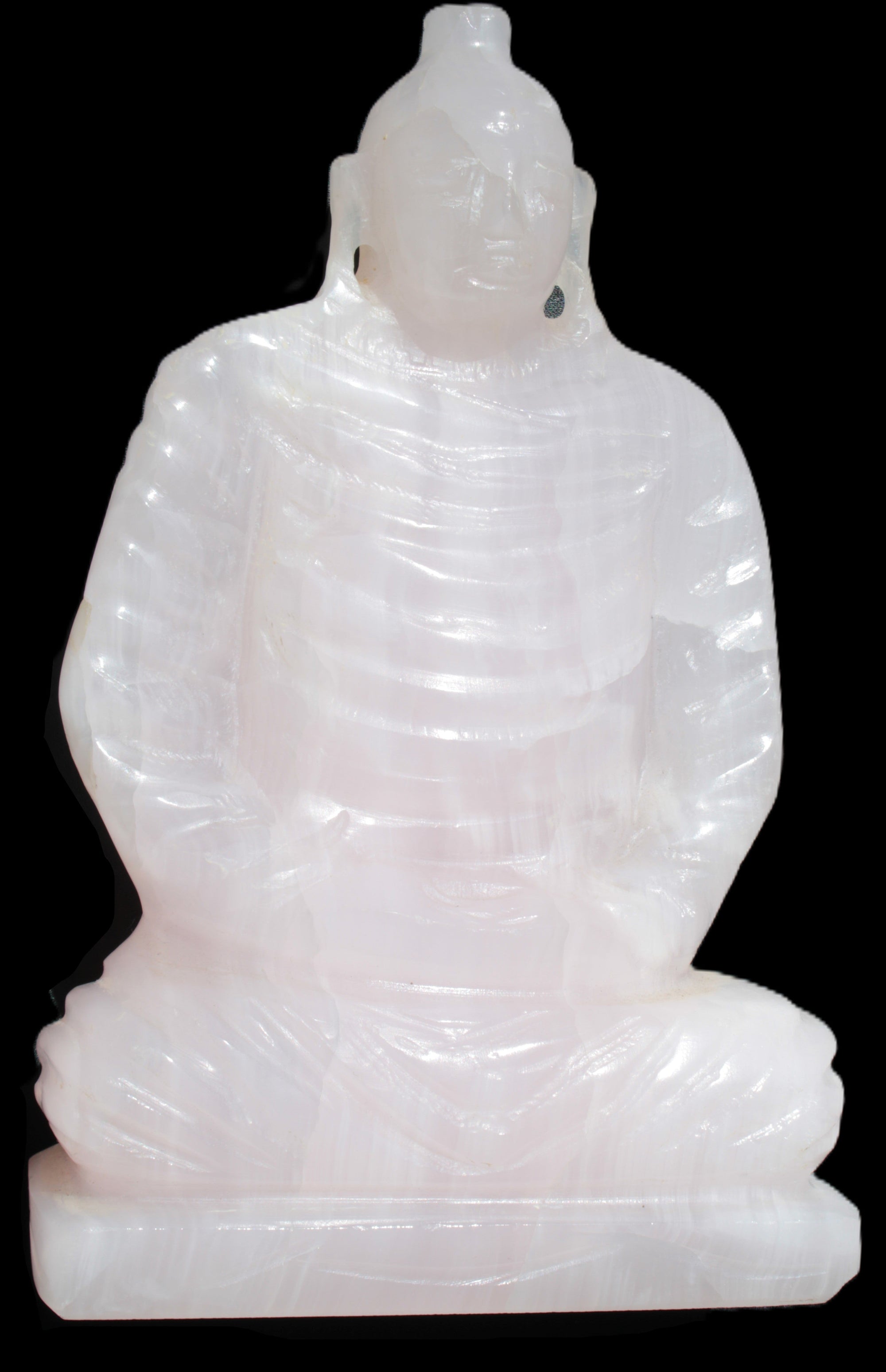 Mangano Calcite hand-carved Buddha statue 52*79*241mm 3285g Rocks and Things Store
