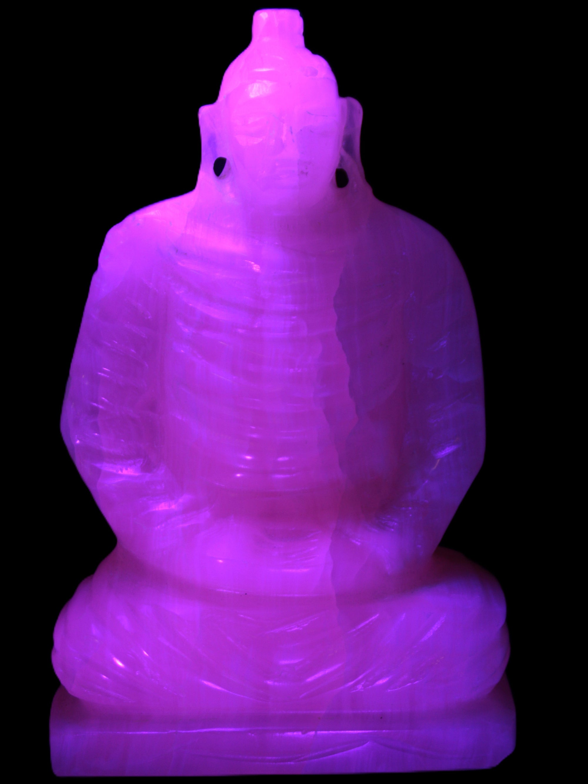 Mangano Calcite hand-carved Buddha statue 52*79*241mm 3285g Rocks and Things Store