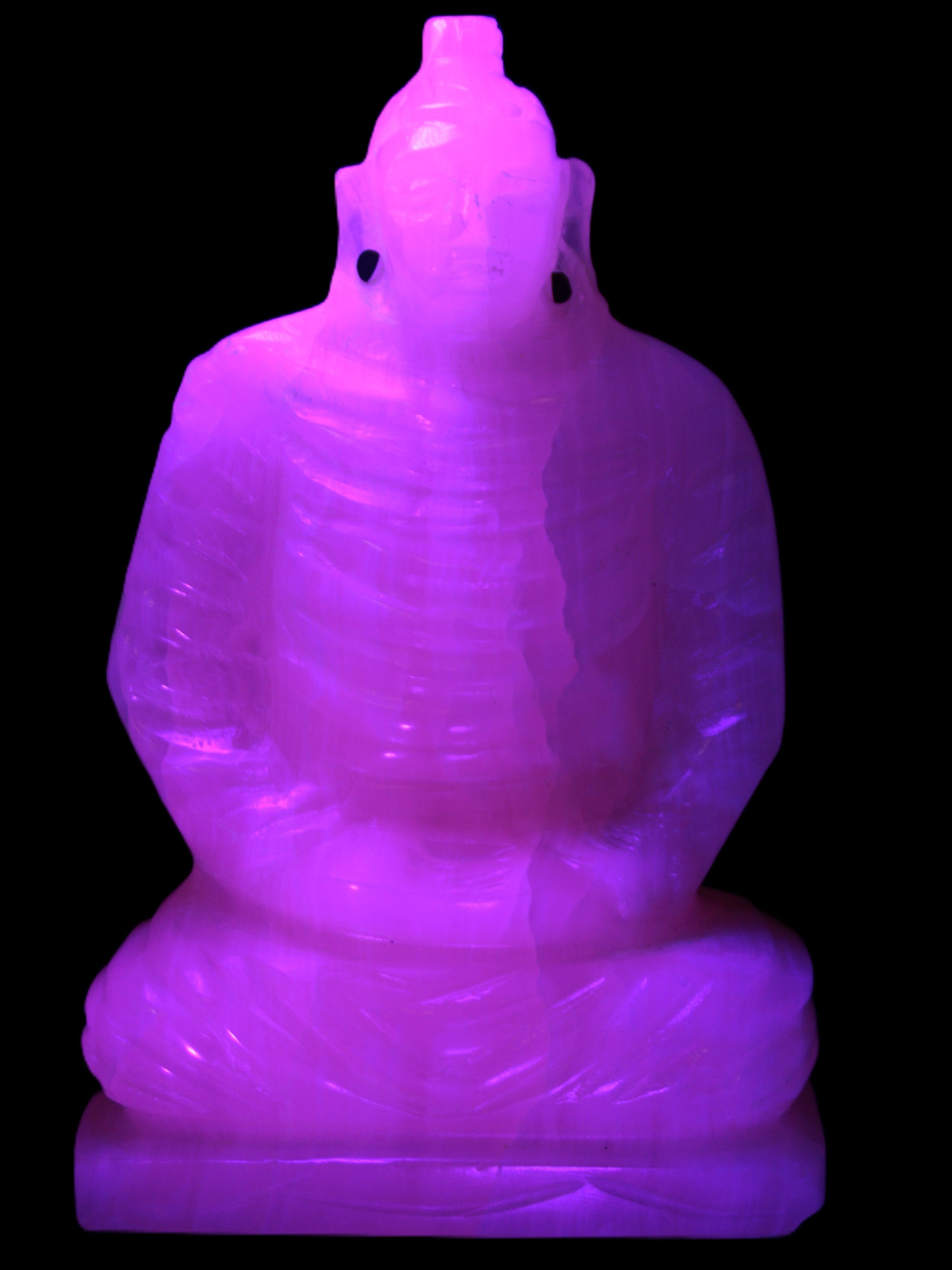 Mangano Calcite hand-carved Buddha statue 52*79*241mm 3285g Rocks and Things Store