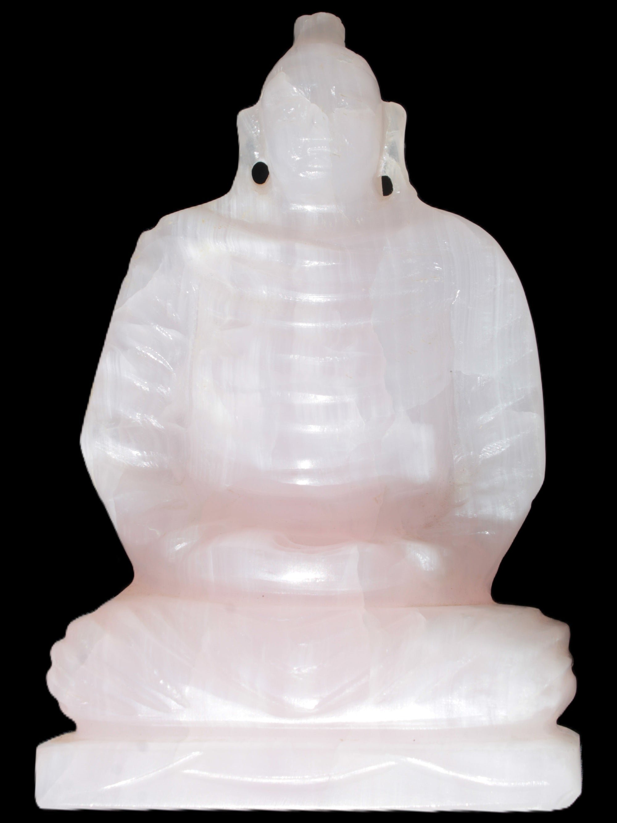 Mangano Calcite hand-carved Buddha statue 52*79*241mm 3285g Rocks and Things Store