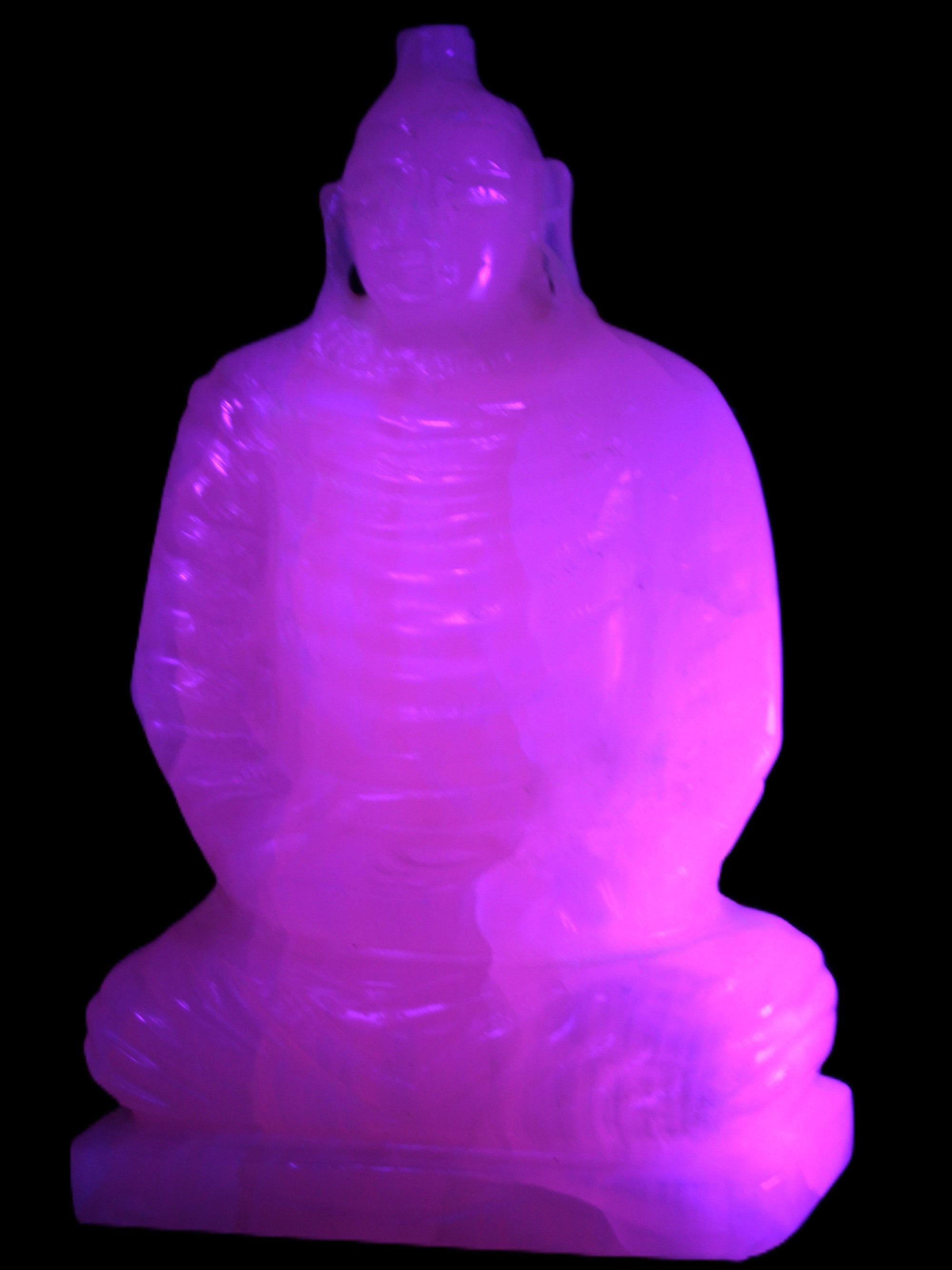 Mangano Calcite hand-carved Buddha statue 52*79*241mm 3285g Rocks and Things Store