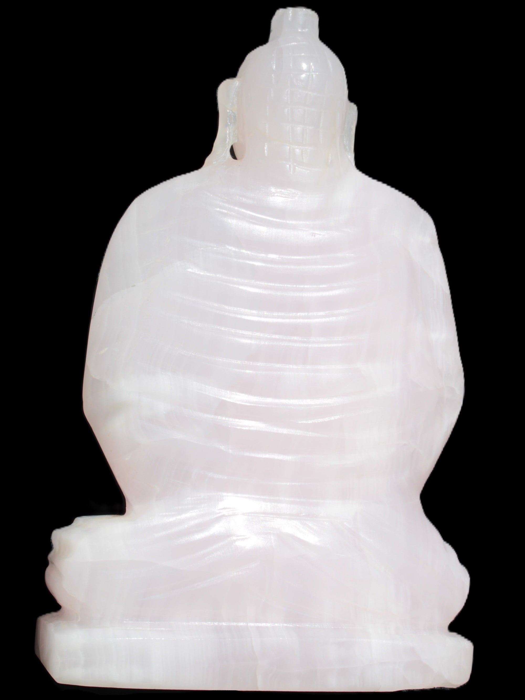 Mangano Calcite hand-carved Buddha statue 52*79*241mm 3285g Rocks and Things Store
