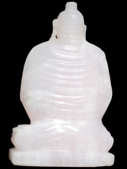 Mangano Calcite hand-carved Buddha statue 52*79*241mm 3285g Rocks and Things Store