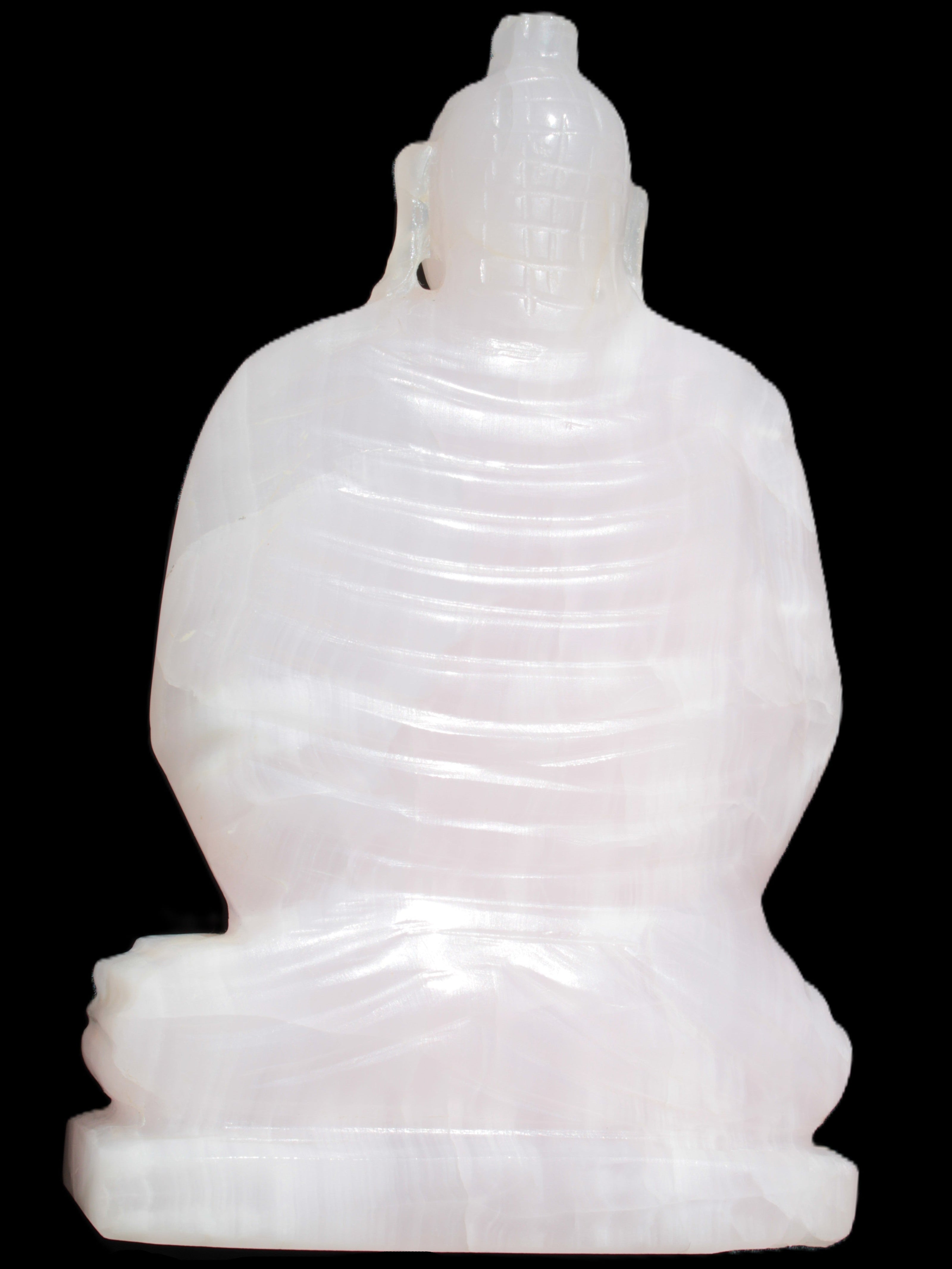 Mangano Calcite hand-carved Buddha statue 52*79*241mm 3285g Rocks and Things Store