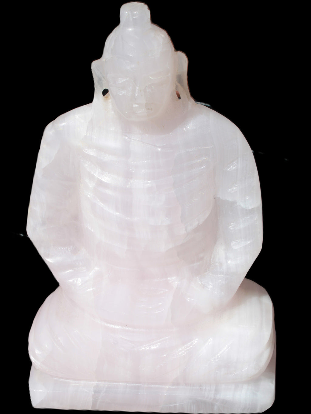Mangano Calcite hand-carved Buddha statue 52*79*241mm 3285g Rocks and Things Store