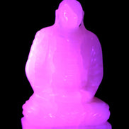 Mangano Calcite hand-carved Buddha statue 52*79*241mm 3285g Rocks and Things Store