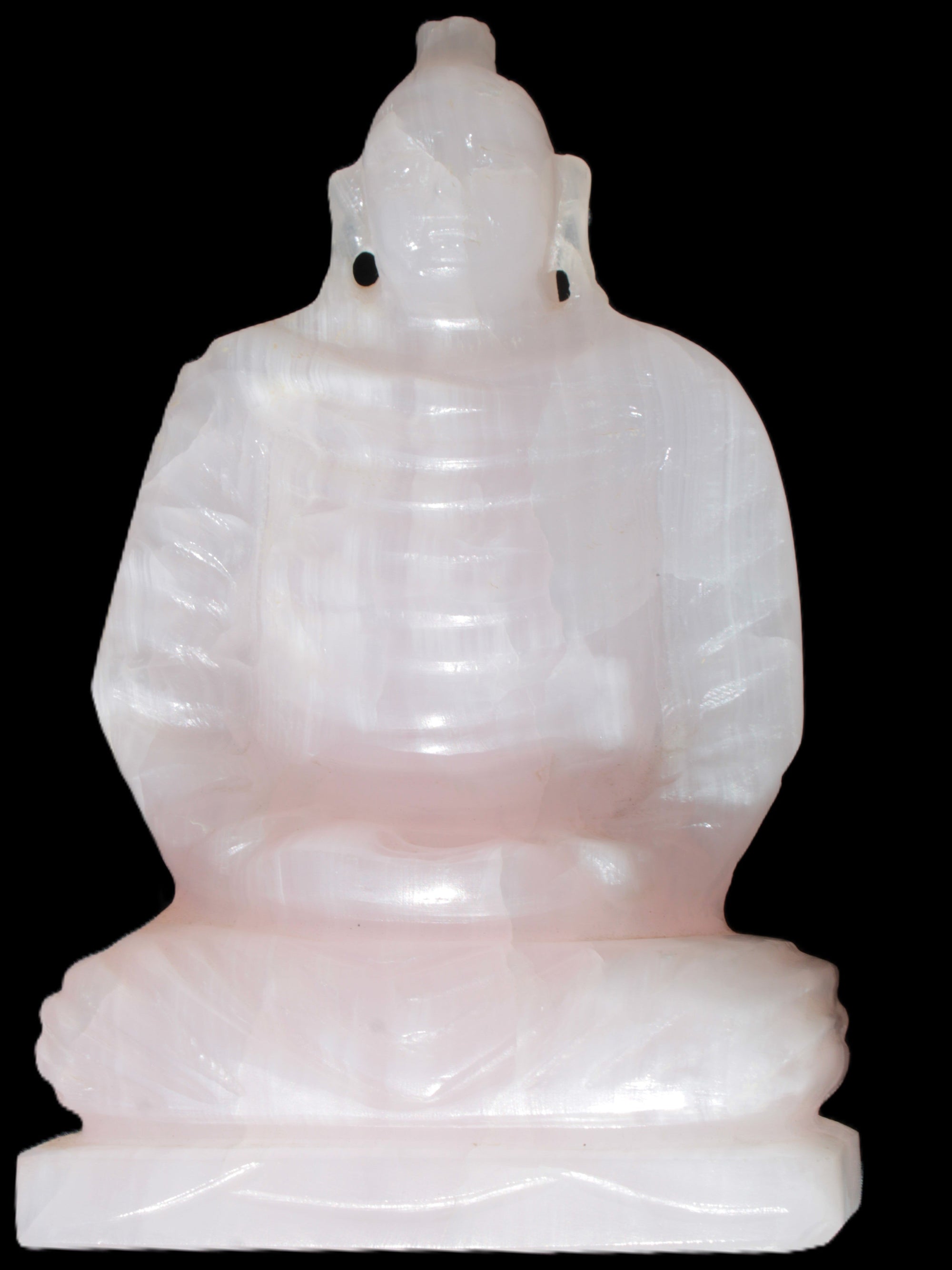Mangano Calcite hand-carved Buddha statue 52*79*241mm 3285g Rocks and Things Store