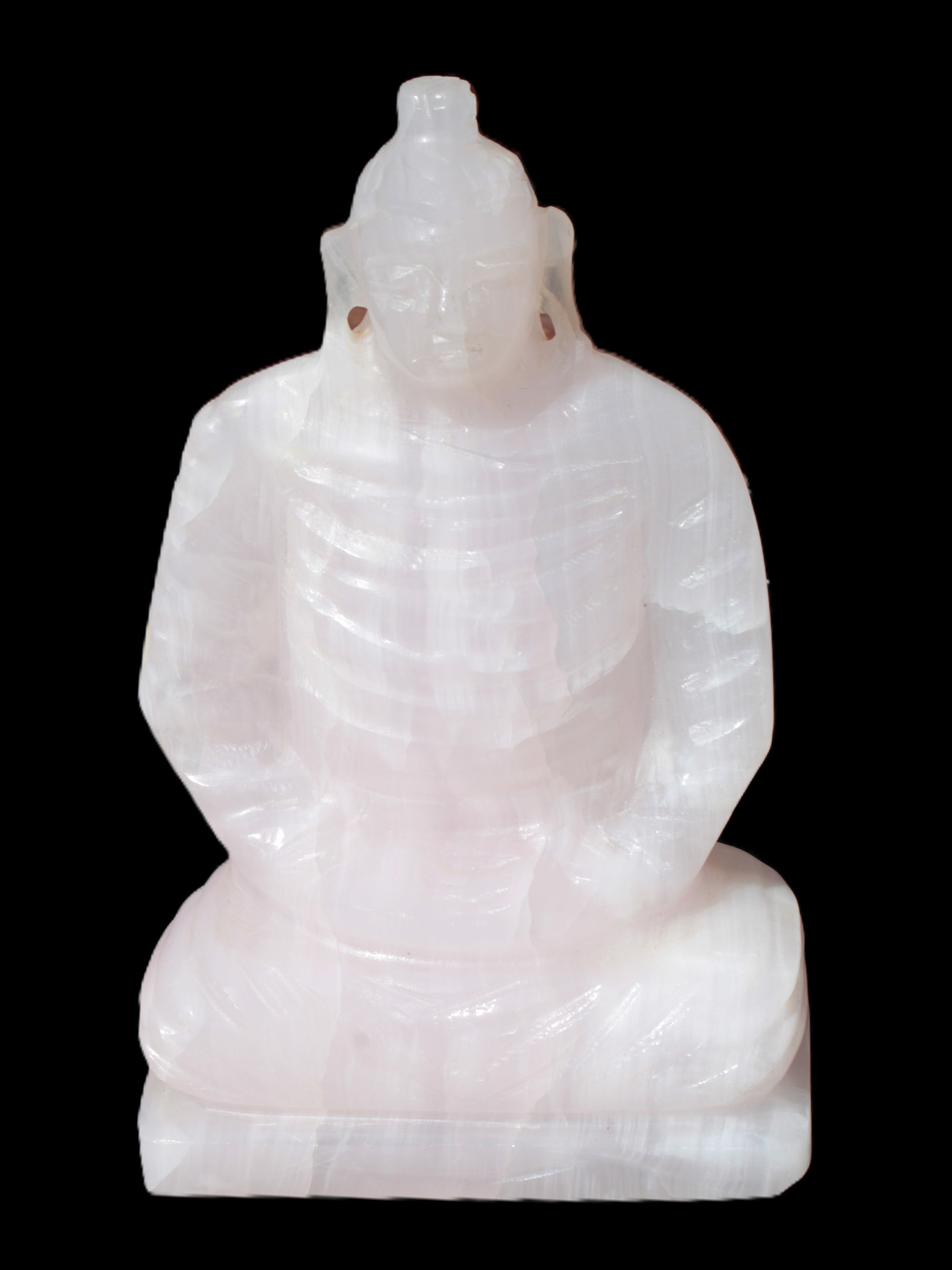 Mangano Calcite hand-carved Buddha statue 52*79*241mm 3285g Rocks and Things Store