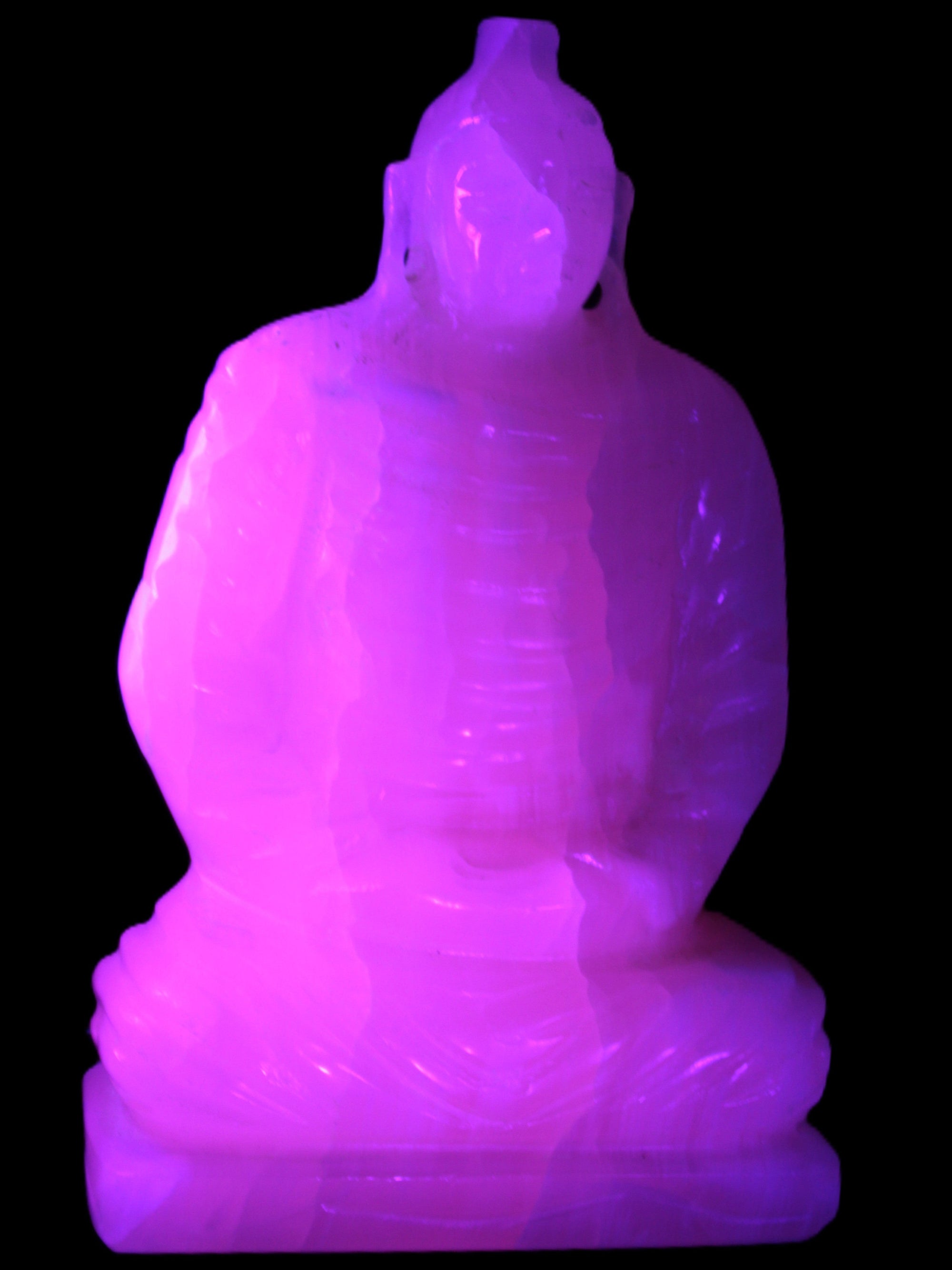 Mangano Calcite hand-carved Buddha statue 52*79*241mm 3285g Rocks and Things Store