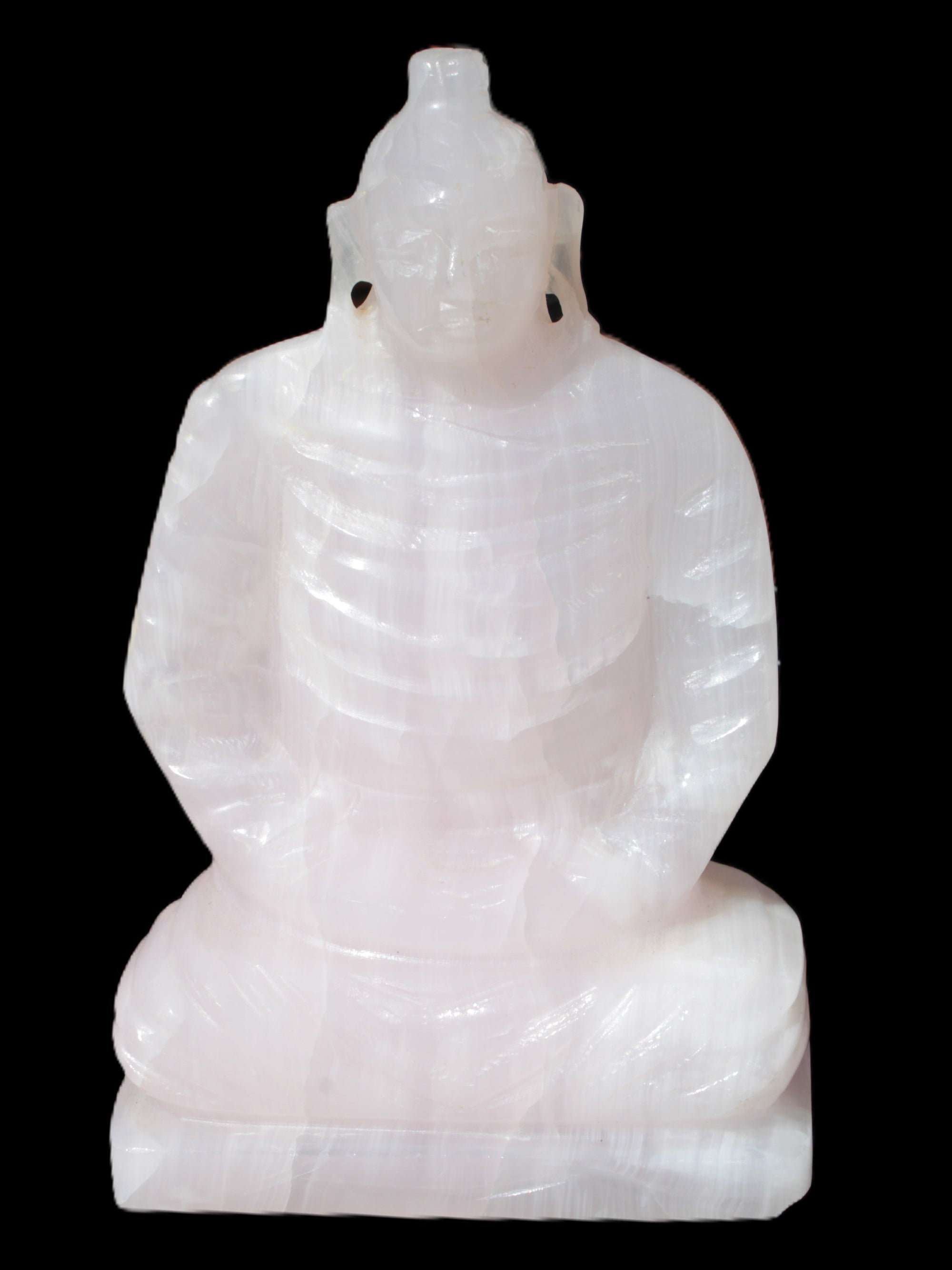 Mangano Calcite hand-carved Buddha statue 52*79*241mm 3285g Rocks and Things Store