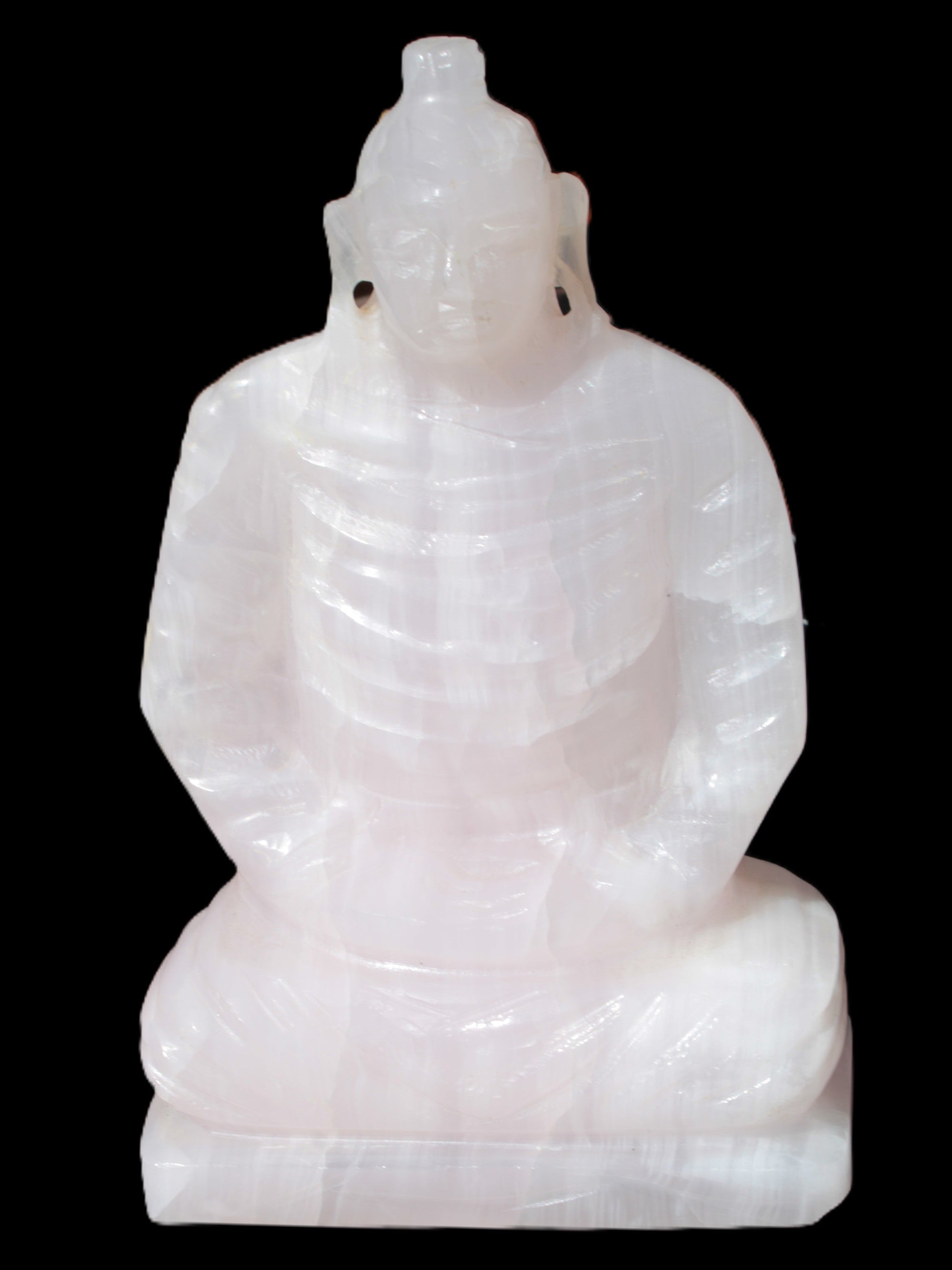 Mangano Calcite hand-carved Buddha statue 52*79*241mm 3285g Rocks and Things Store