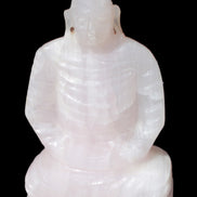 Mangano Calcite hand-carved Buddha statue 52*79*241mm 3285g Rocks and Things Store