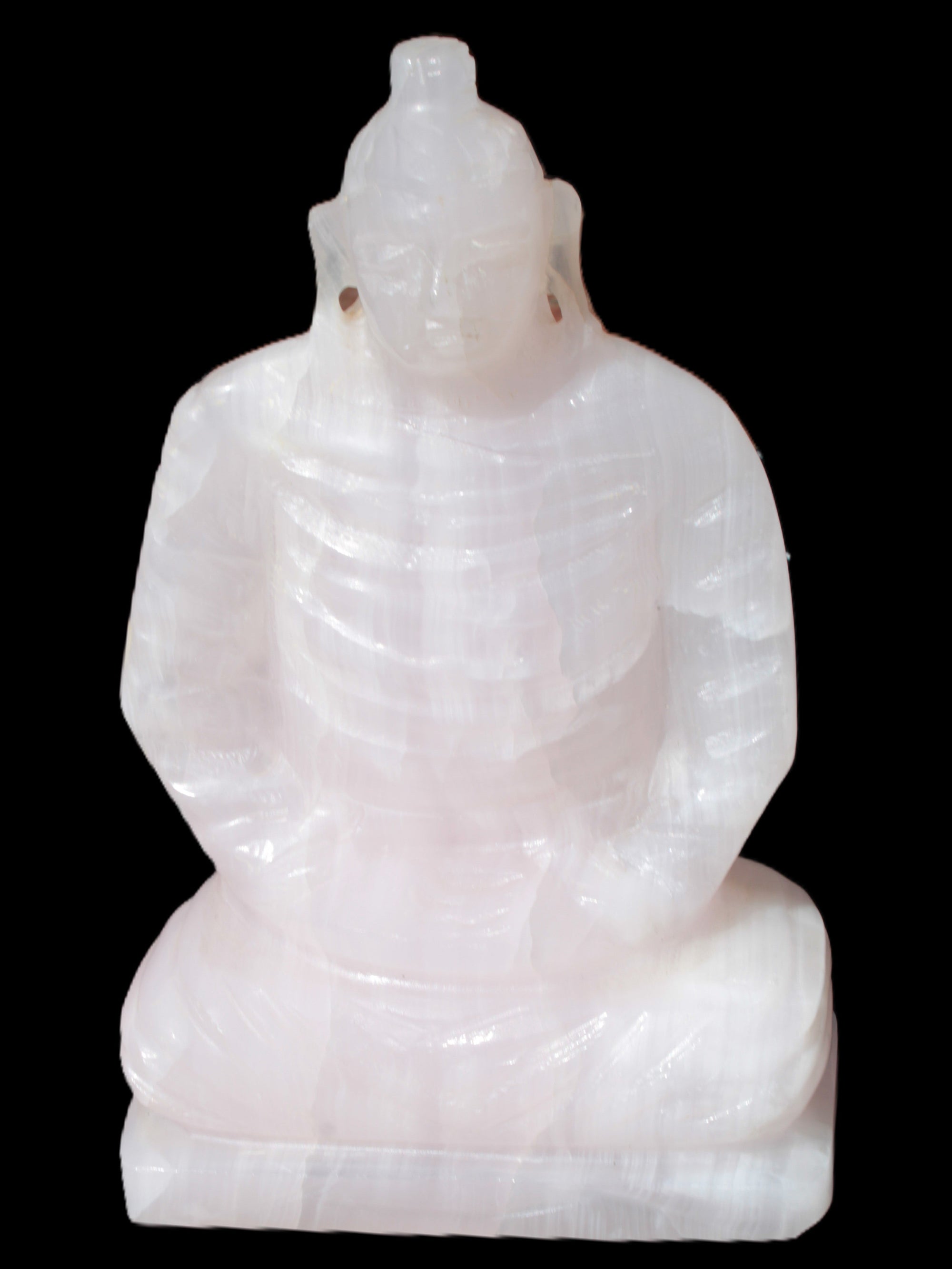 Mangano Calcite hand-carved Buddha statue 52*79*241mm 3285g Rocks and Things Store