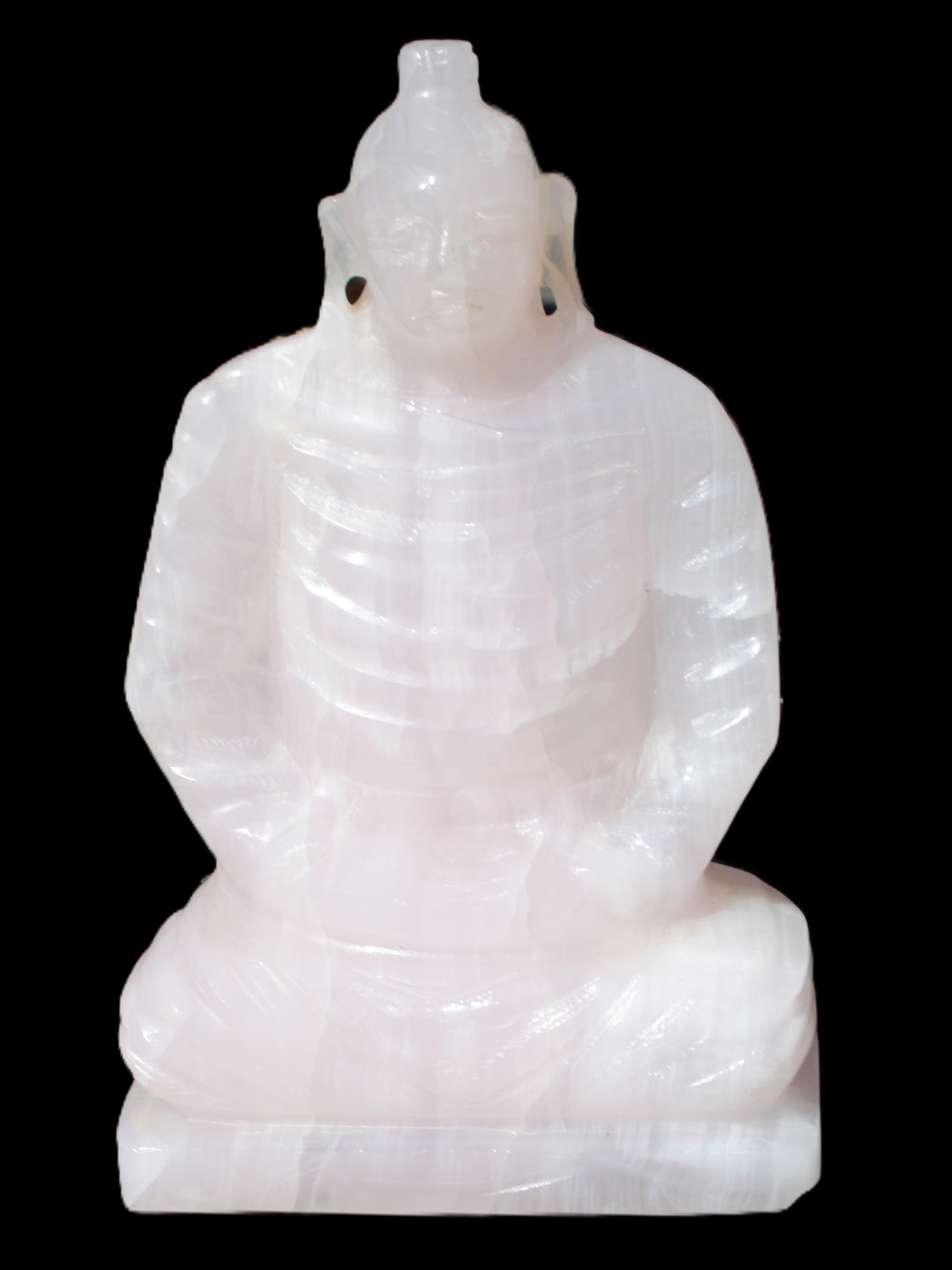 Mangano Calcite hand-carved Buddha statue 52*79*241mm 3285g Rocks and Things Store