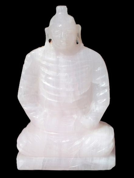 Mangano Calcite hand-carved Buddha statue 52*79*241mm 3285g Rocks and Things Store