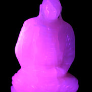 Mangano Calcite hand-carved Buddha statue 52*79*241mm 3285g Rocks and Things Store