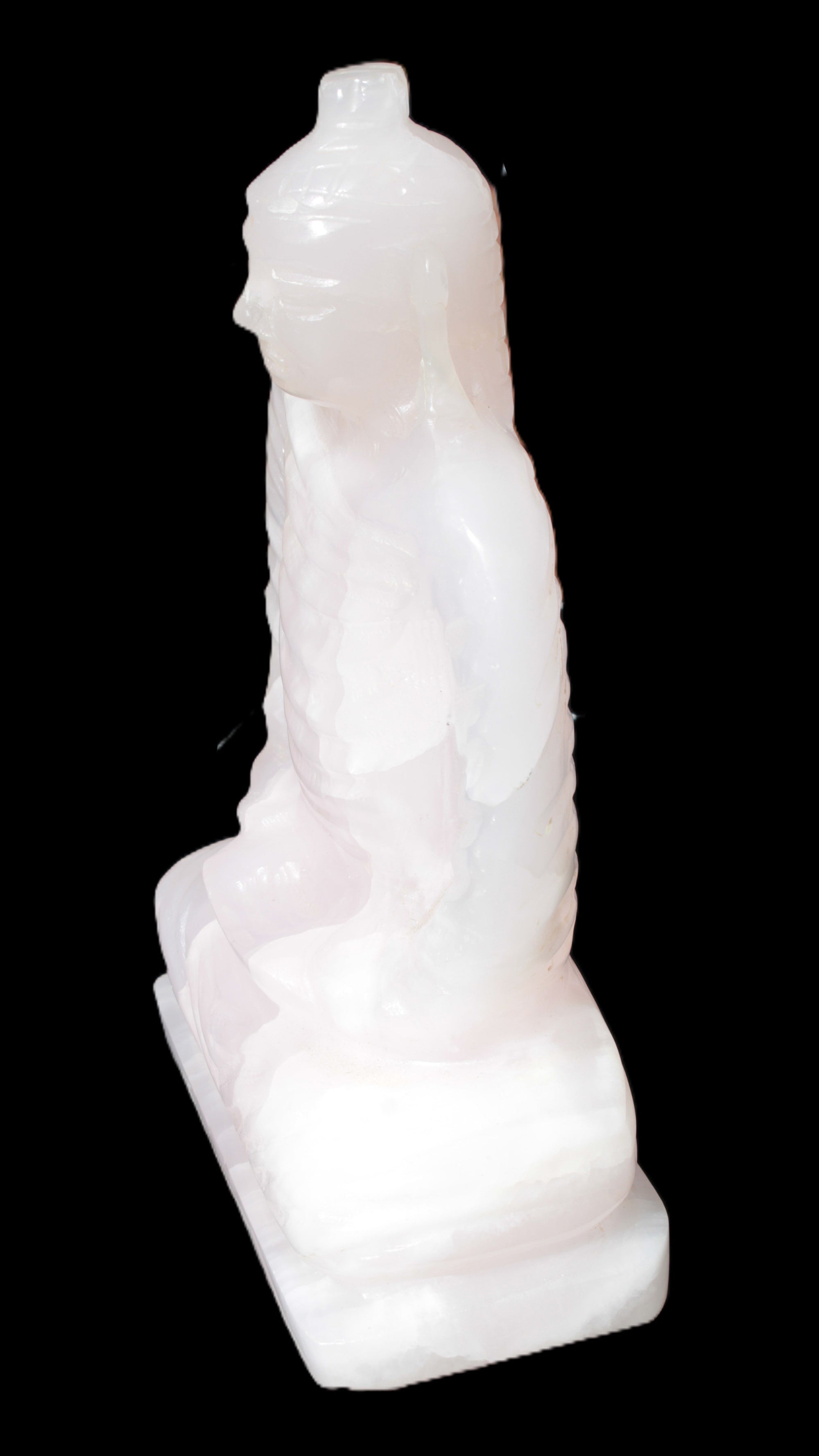 Mangano Calcite hand-carved Buddha statue 52*79*241mm 3285g Rocks and Things Store