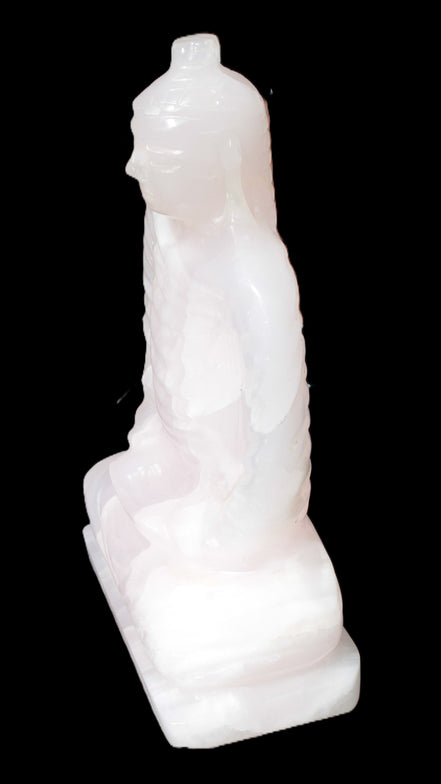 Mangano Calcite hand-carved Buddha statue 52*79*241mm 3285g Rocks and Things Store